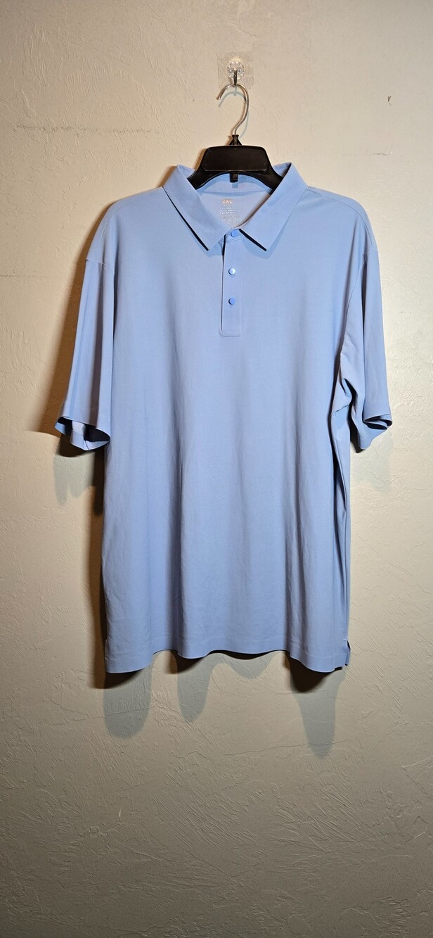 Performance Polo Shirt 2XL Light Blue Nylon Spandex